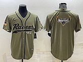 Men's Baltimore Ravens Olive Salute to Service Team Big Logo Cool Base Stitched Baseball Jersey,baseball caps,new era cap wholesale,wholesale hats
